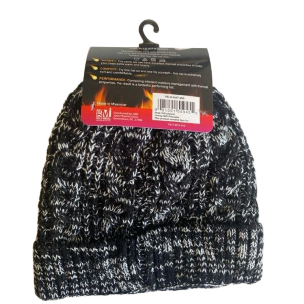Polar Extreme Black & White Women's Thermal Insulated Winter Knit Hat Beanie … - Picture 2 of 11